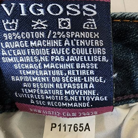 Vigoss Skinny Jeans Women 30X27 Jagger Striped Fray Hem High Rise Stretch Denim - Picture 14 of 14